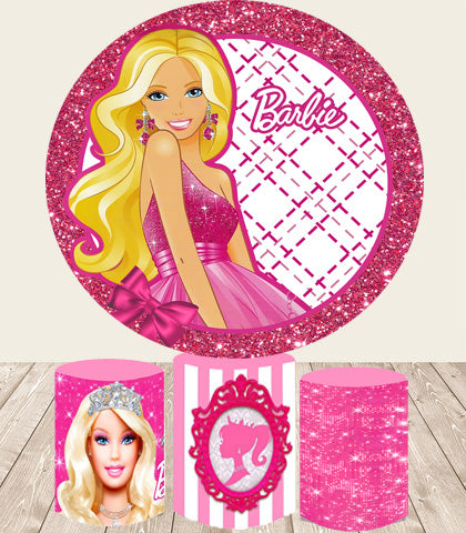 Toile de fond rose pour anniversaire, décoration de fête d'anniversaire sur  le thème Barbie pour