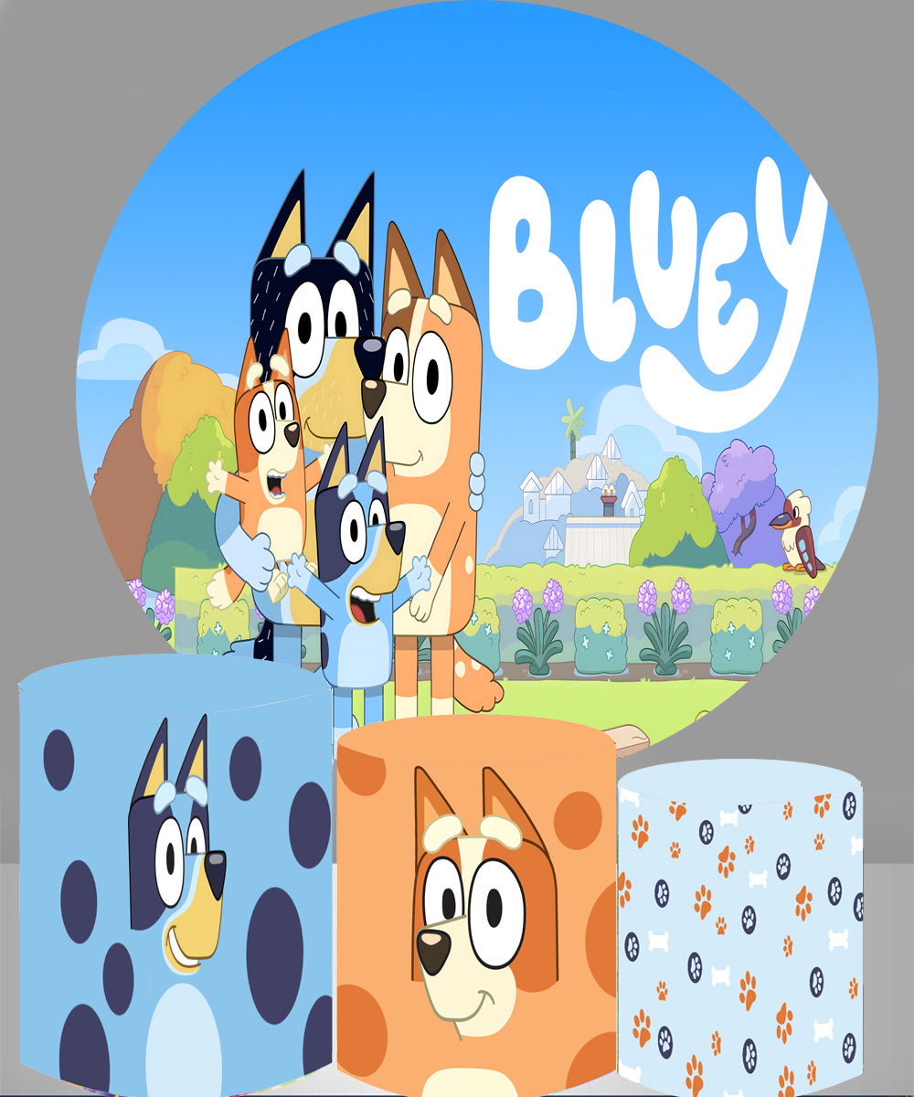Bluey Dog Toile de fond, thème chien Bluey - Bannière de fête