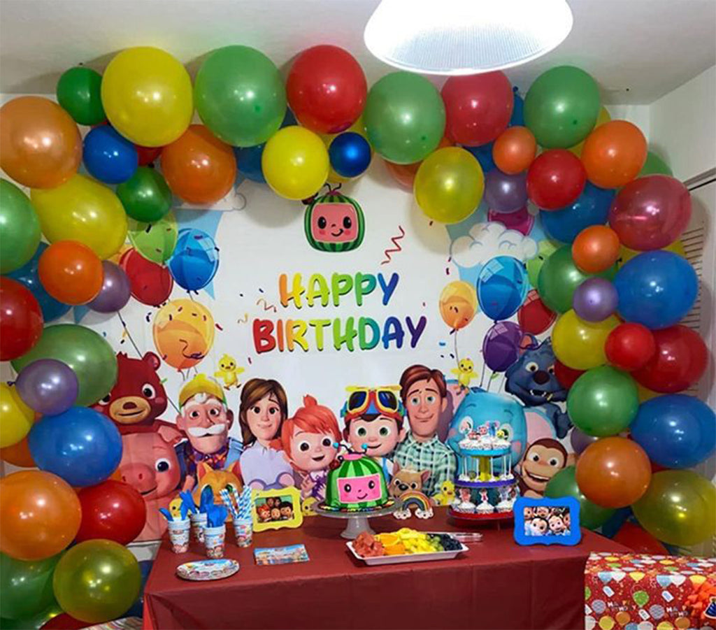Comprar Cocomelon niños decoración de fiesta de cumpleaños accesorios  Banner foto fotografía telón de fondo