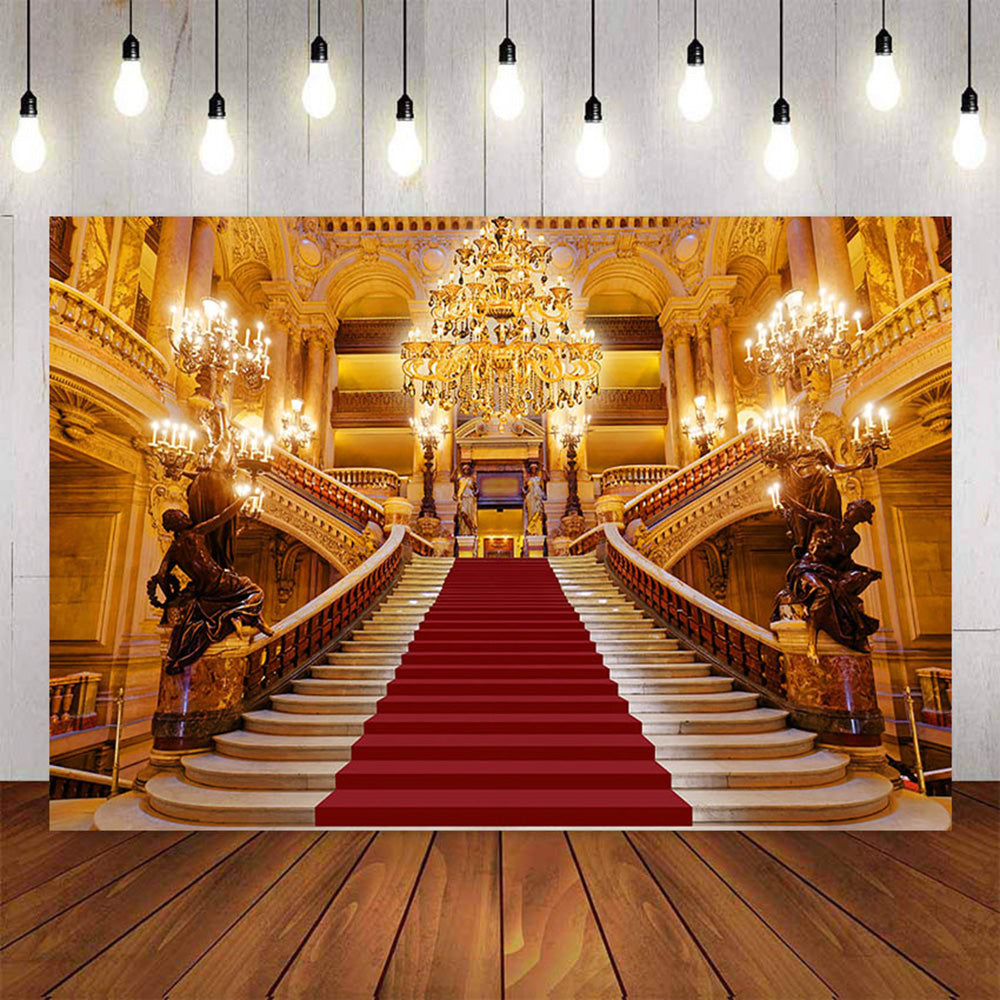 Photography Red Carpet Palace Luxury Vintage Building Cryst dreamybackdrop