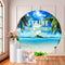 Summer Ocean Round Backdrop Tropical Hawaii Luau Party Decor Circle Cake Table Background