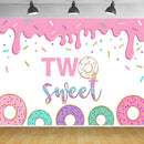 Custom Candy Donut Photo Backdrop Two Sweet Doughnut Kids Party Photography Backgrounds Banner