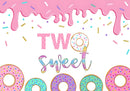 Custom Candy Donut Photo Backdrop Two Sweet Doughnut Kids Party Photography Backgrounds Banner