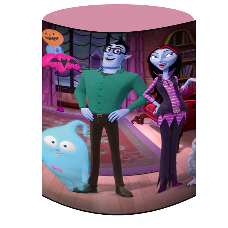 Customize Vampirina Round Backdrops Junior Vampirina Kids Birthday Party Circle Background Cylinder Plinth Covers