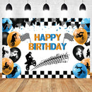 Personalizar fondo de fotografía de Motocross niños decoración de cumpleaños Banner telón de fondo estudio fotográfico 