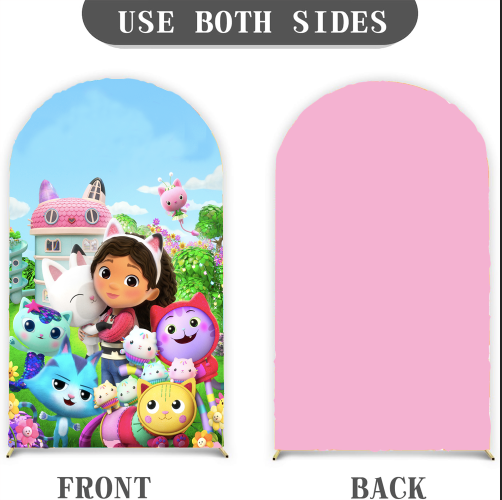 Custom Size Cartoon Girls Arch Photo Background Cover Theme Arch Background Different Double Side Elastic Covers