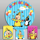 Custom Cartoon Bumba Round Backdrops Birthday Party Circle Background Birthday Covers Cylinder Plinth Covers