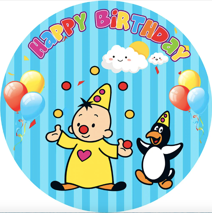 Custom Cartoon Bumba Round Backdrops Birthday Party Circle Background Birthday Covers Cylinder Plinth Covers