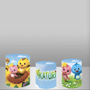 Customize Katuri Chicken Round Backdrops Children Birthday Party Circle Background Robots Game Birthday Covers Cylinder Plinth Covers