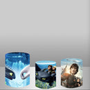 Customize How to Train Your Dragon Round Backdrop Boys Photo Birthday Circle Background Cylinder Plinth Covers