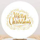 Customize Merry Christmas Round Backdrop Cover Happy New Year Party Circle Cover Background