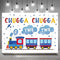 Customize Blue Red Train for Boy Chugga Chugga Two Two Clouds Plane Photo Backdrop Party Photography Backgrounds Banner