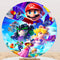 Customize The Super Mario Bros Round Backdrop Mario Photo Birthday Circle Background Cylinder Plinth Covers