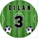 Custom Name Football Round Backdrops Cover Soccer Boys Birthday Party Circle Background Cylinder Plinth Covers