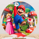 Customize The Super Mario Bros Round Backdrop Mario Kids Photo Birthday Circle Background Cylinder Plinth Covers