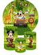 Customize Jungle Safari Cartoon Photo Backdrop Theme Cover Round Backdrop Boys Birthday Party Circle Background Cover