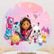 Customize Gabby's Dollhouse Photo Backdrop Cover Kids Round Backdrop Party Circle Background Covers