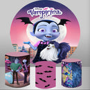 Customize Vampirina Round Backdrops Junior Vampirina Kids Birthday Party Circle Background Cylinder Plinth Covers