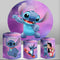 Disney Stitch Round Backdrops Kids Birthday Party Circle Background Lilo&Stitch Birthday Covers Cylinder Plinth Covers