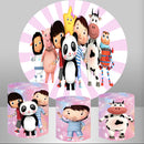 Customize Little Baby Bum Round Backdrop Cover LBB Baby Shower Birthday Circle Background Cylinder Plinth Covers