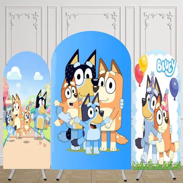 Fondo redondo personalizado Bluey Bandit Chilli Bingo decoración de fi –  dreamybackdrop