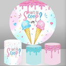 Custom Donuts Round Backdrops Cover Girls Birthday Party Circle Background Covers Cylinder Plinth Covers