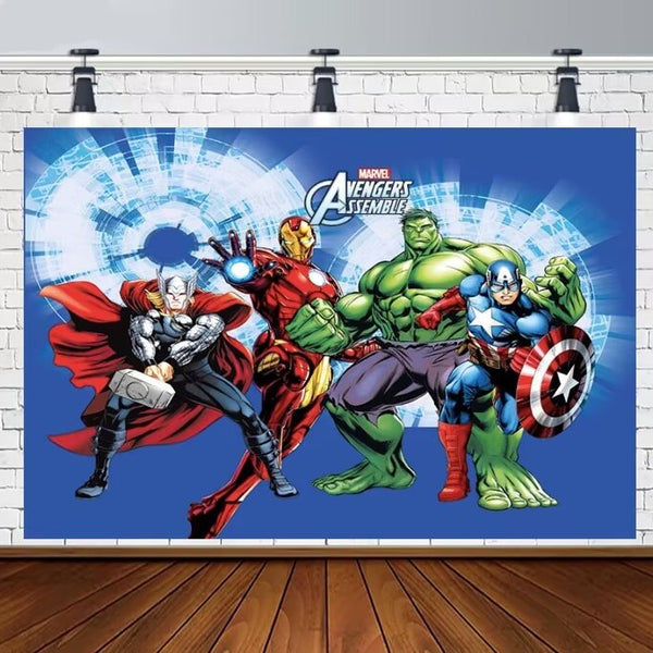 Affiche de super-héros, toile de fond, décoration de fête d'anniversai –  dreamybackdrop
