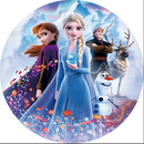 Customize size Frozen Round Backdrop Elsa Girls Birthday Circle Background Cylinder Plinth Covers