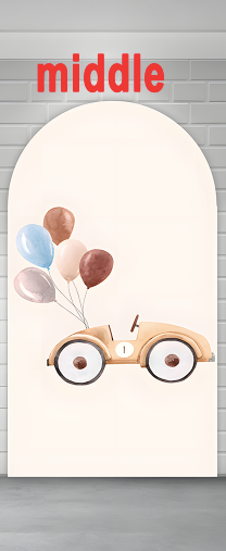 Fondo de fotografía de coches de dibujos animados, cubierta de cumpleaños para niños, fondo de arco temático, cubiertas elásticas de doble cara 