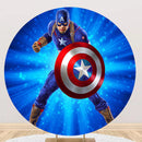 Marvel Round Backdrop Avengers Hulk Iron Man Boys Birthday Party Circle Background Cylinder Plinth Covers