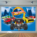 Racing Car Backdrop Hot Wheels Wild Racer Runway Boy Birthday Party Custom Hotwheels Photography Background Photo Booth Decor