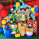 Customize Size Cartoon Story Birthday Round Backdrop Boys Birthday Party Circle Background Cylinder Plinth Covers