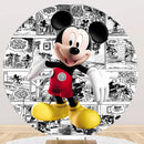 Mickey Mouse Round Backdrop Boys Birthday Circle Background Table Banner Covers