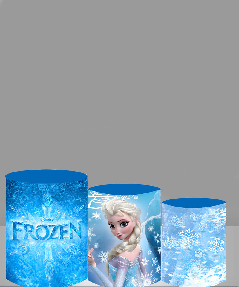 Frozen Round Party Backdrops Elsa