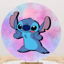 Disney Stitch Round Backdrops Kids Birthday Party Circle Background Birthday Covers Cylinder Plinth Covers