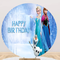 Frozen Round Party Backdrops Elsa Girls Birthday Photography Background Elastic Studio Baby Shower Birthday Party Decors