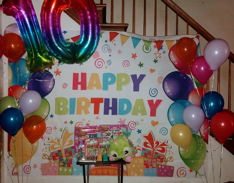  Cartel de feliz cumpleaños, decoraciones de cumpleaños, telón  de fondo para fiesta de cumpleaños para niños, decoración de fondo :  Electrónica