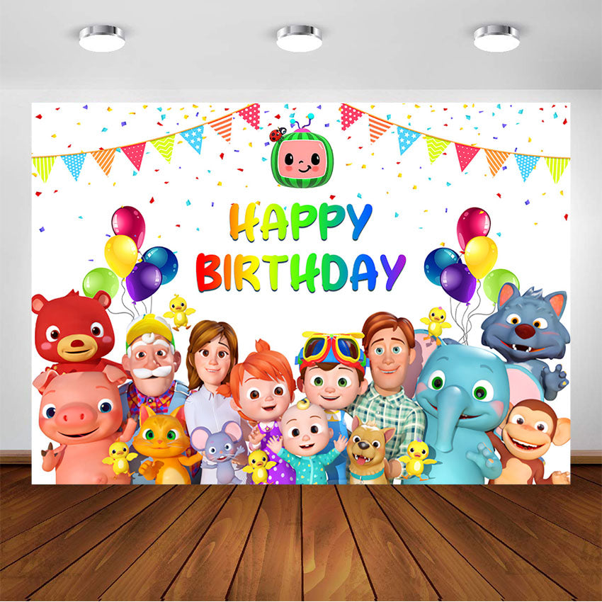 Customize Cartoon Girls Birthday Photo Backdrop Decor Photo Studio Kid –  dreamybackdrop