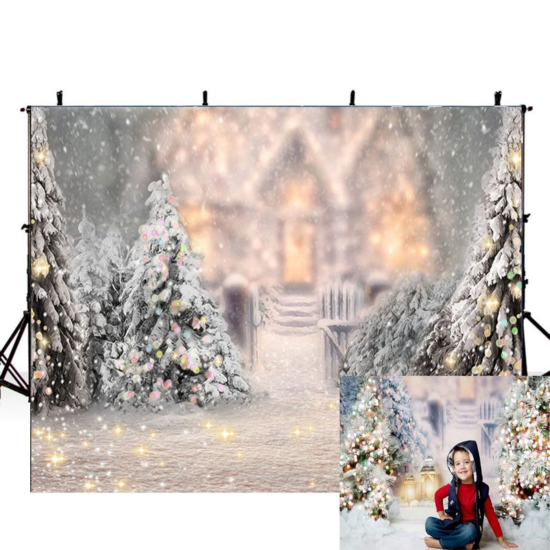Photography Backdrops Christmas Background Backdrops Snow Forest Bokeh ...