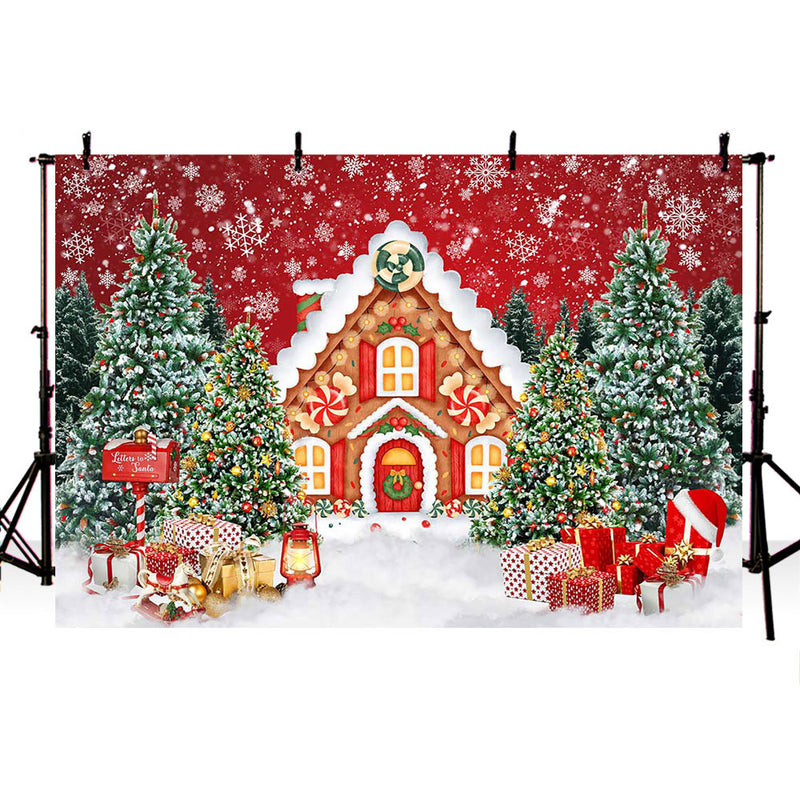 Gingerbread house Backdrop for Photography Merry Christmas Winter Snow ...