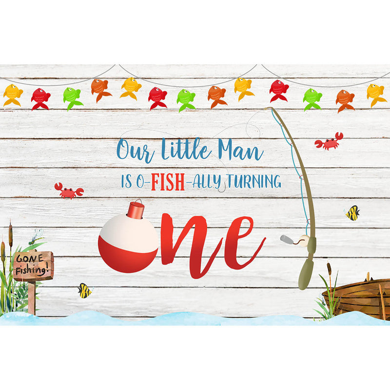 Our Little Man is O-fish-ally Turning One Backdrop 1st Birthday