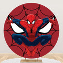 Custom Cartoon Superhero Round Background Circle Backdrop for Photography Boy Birthday Covers