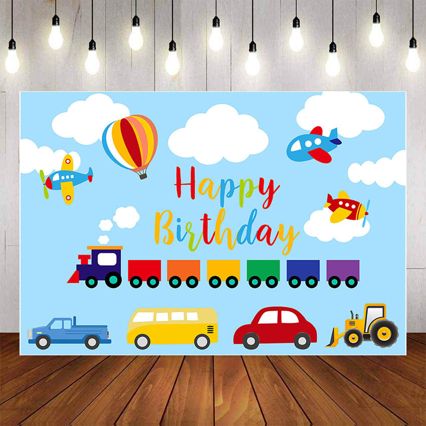 Photography Background Transportation Theme Boy Cars Birthday Party Ph ...