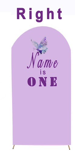 Customize Size Name Purple Photo Background Cover Arch Theme Background Butterfly Double Side Elastic Covers