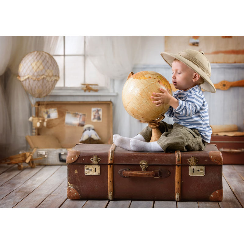 Vinyl Photography Background World Map globe Newborn Baby Room Toy Traveling Earth Case Computer Print Children Backdrops for Photo Studio