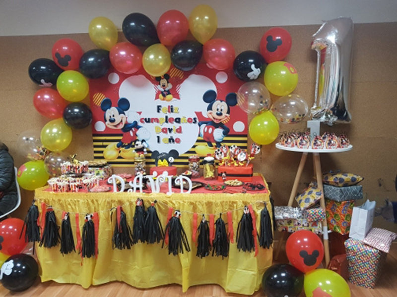 Baby Shower Photography background Cartoon Mickey Mouse Custom Child Birthday Party Photo Studio Backdrops Banner Decoration