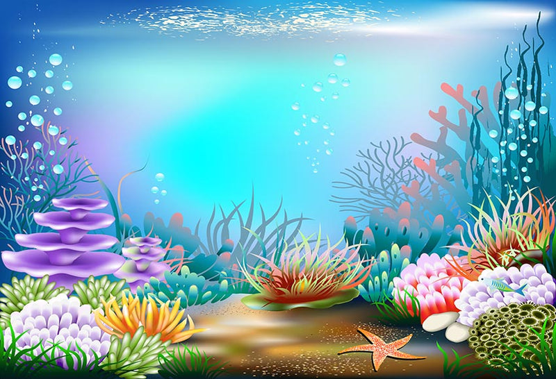 Mermaid photography Background Underwater Mermaid Birthday Party Baby  Shower Shiny Fish Decor Backdrop Photo Studio