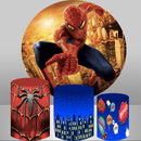 Custom Cartoon Superhero Round Backdrops Circle Background Covers